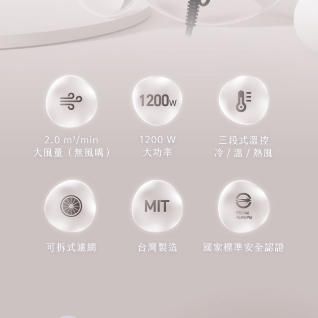 Kolin 歌林 負離子吹風機 