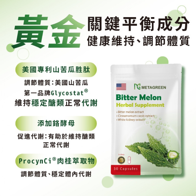 美國專利🇺🇸山苦瓜胜肽(30粒/袋)-元綠生技